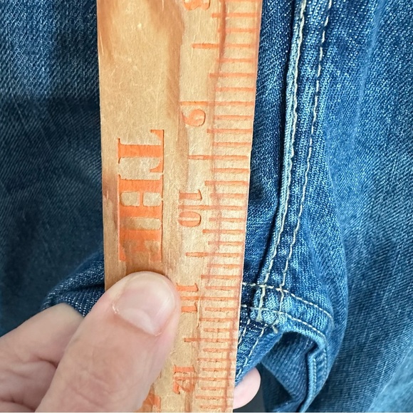 LEVIS Low Pro 30 woman Distressed blue cotton bohemian denim high rise jean - Picture 9 of 13